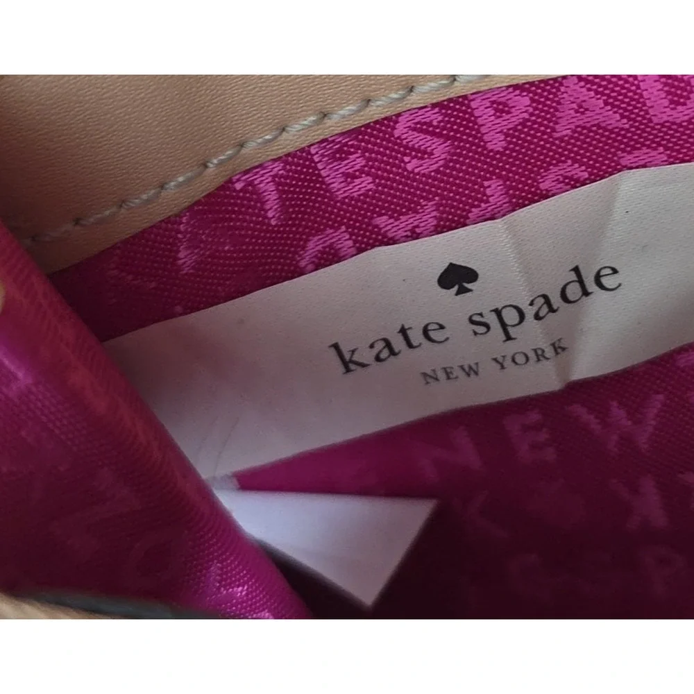 Kate Spade Black / Pink Zip‎ Around Neda Pebbled Leather Wallet/ Purse/Clutch
